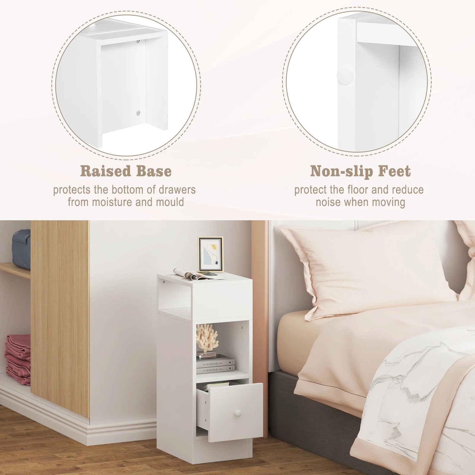 2-Piece Narrow Bedside Tables – premium handmade décor piece for modern homes.