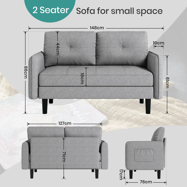 2-Seater Fabric Sofa – premium handmade décor piece for modern homes.