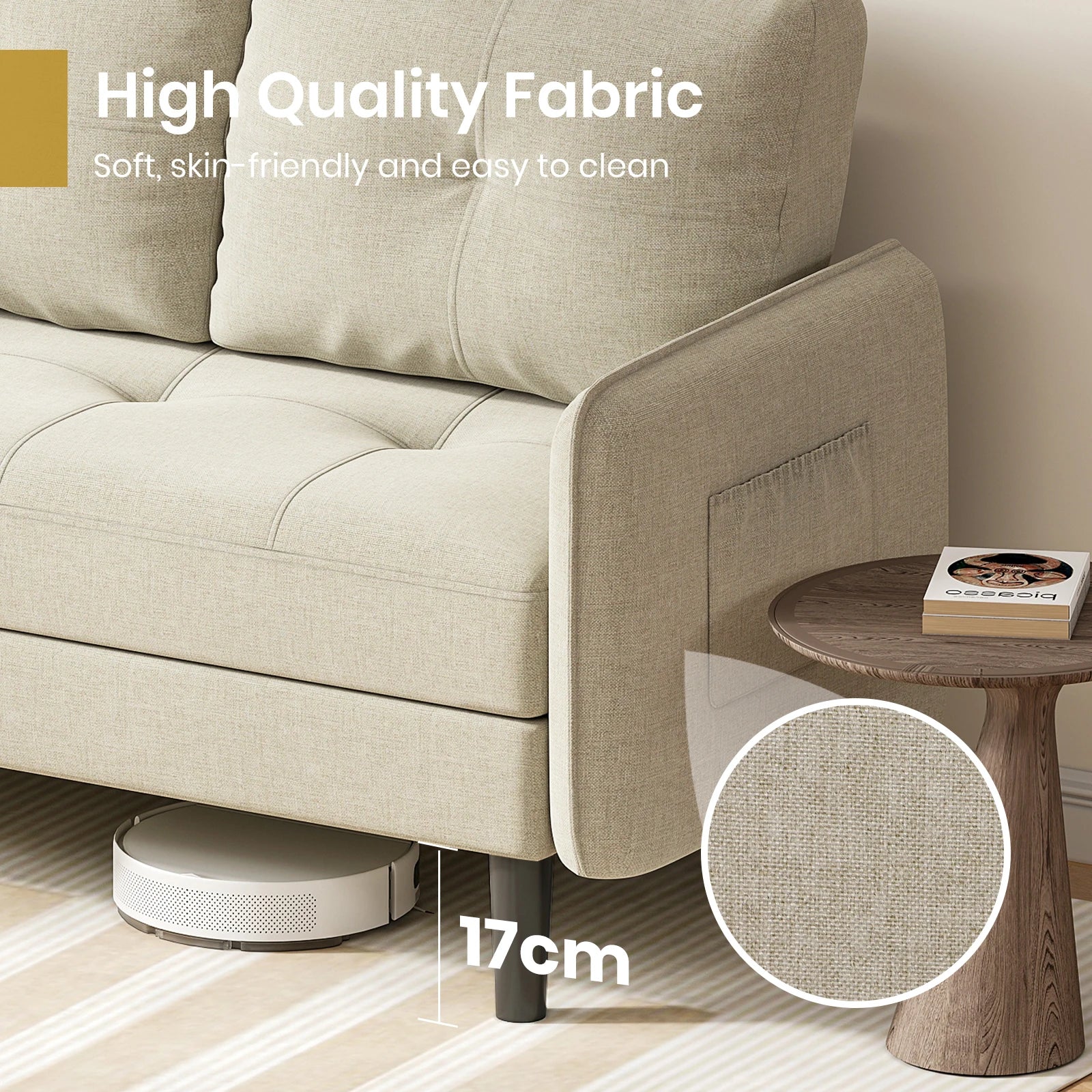 2-Seater Fabric Sofa – premium handmade décor piece for modern homes.