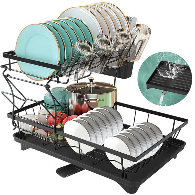 2-Tier Compact Dish Drying Rack – premium handmade décor piece for modern homes.
