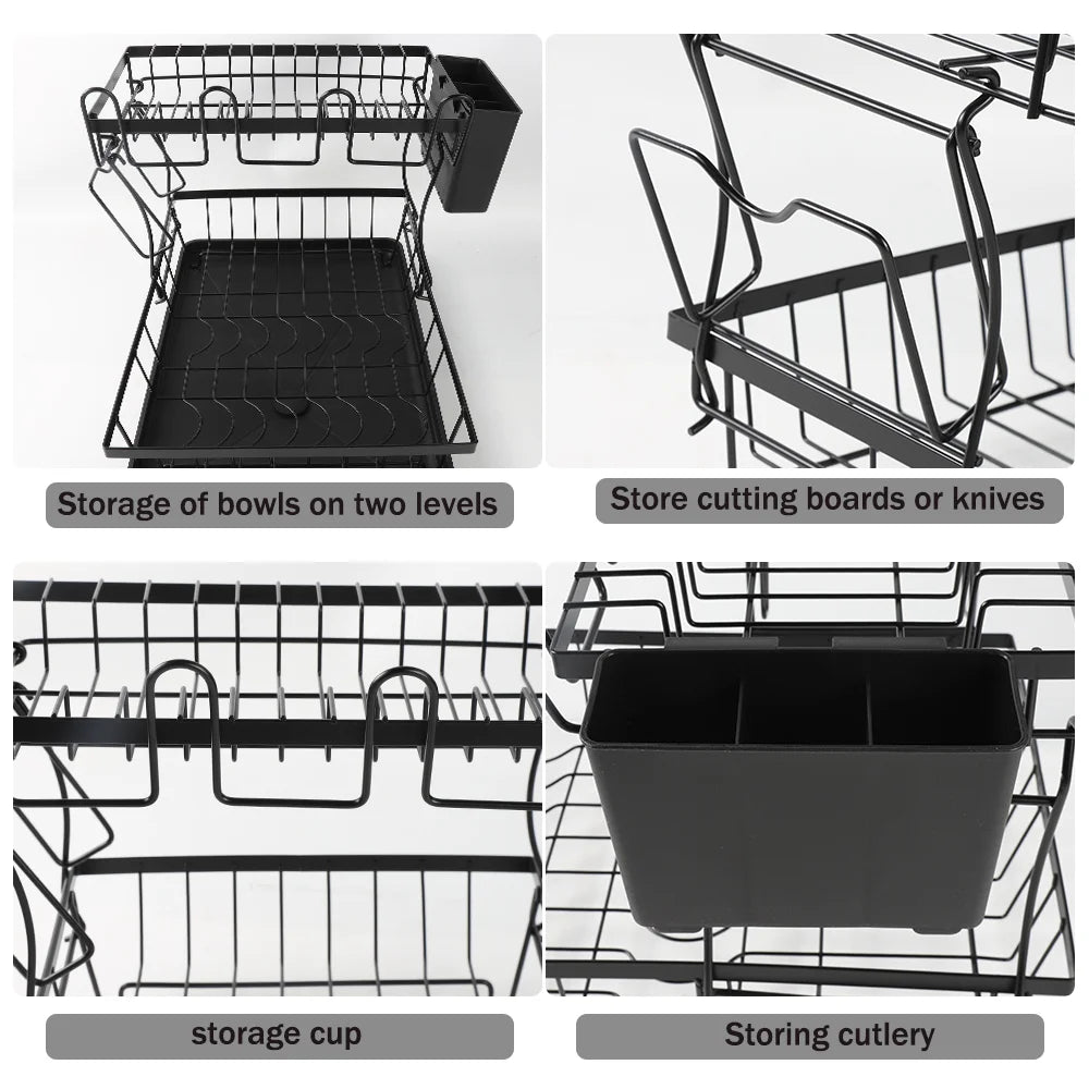 2-Tier Compact Dish Drying Rack – premium handmade décor piece for modern homes.