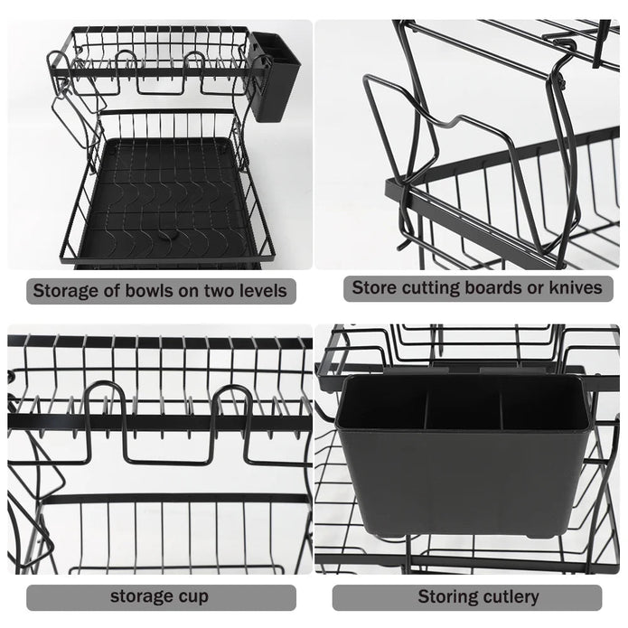 2-Tier Compact Dish Drying Rack – premium handmade décor piece for modern homes.