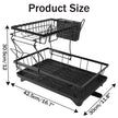 2-Tier Compact Dish Drying Rack – premium handmade décor piece for modern homes.