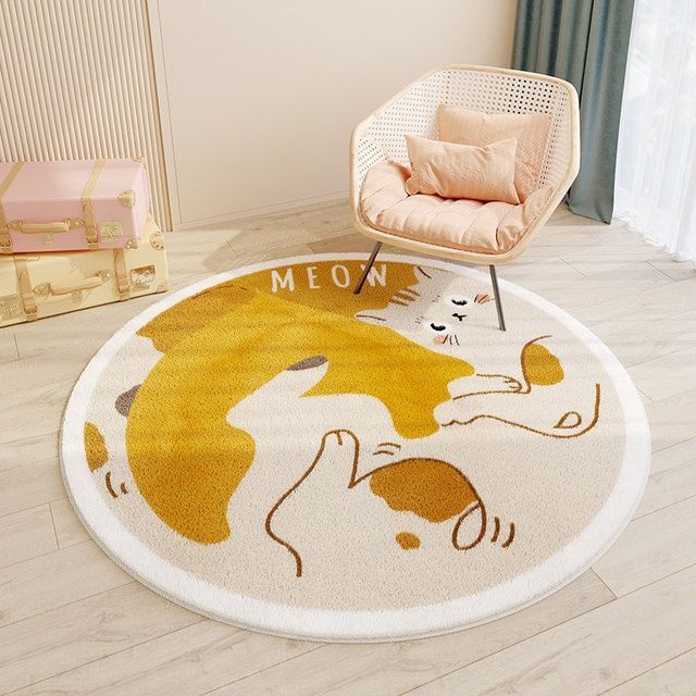 Kid's Round Cashmere Rug - handmade 0