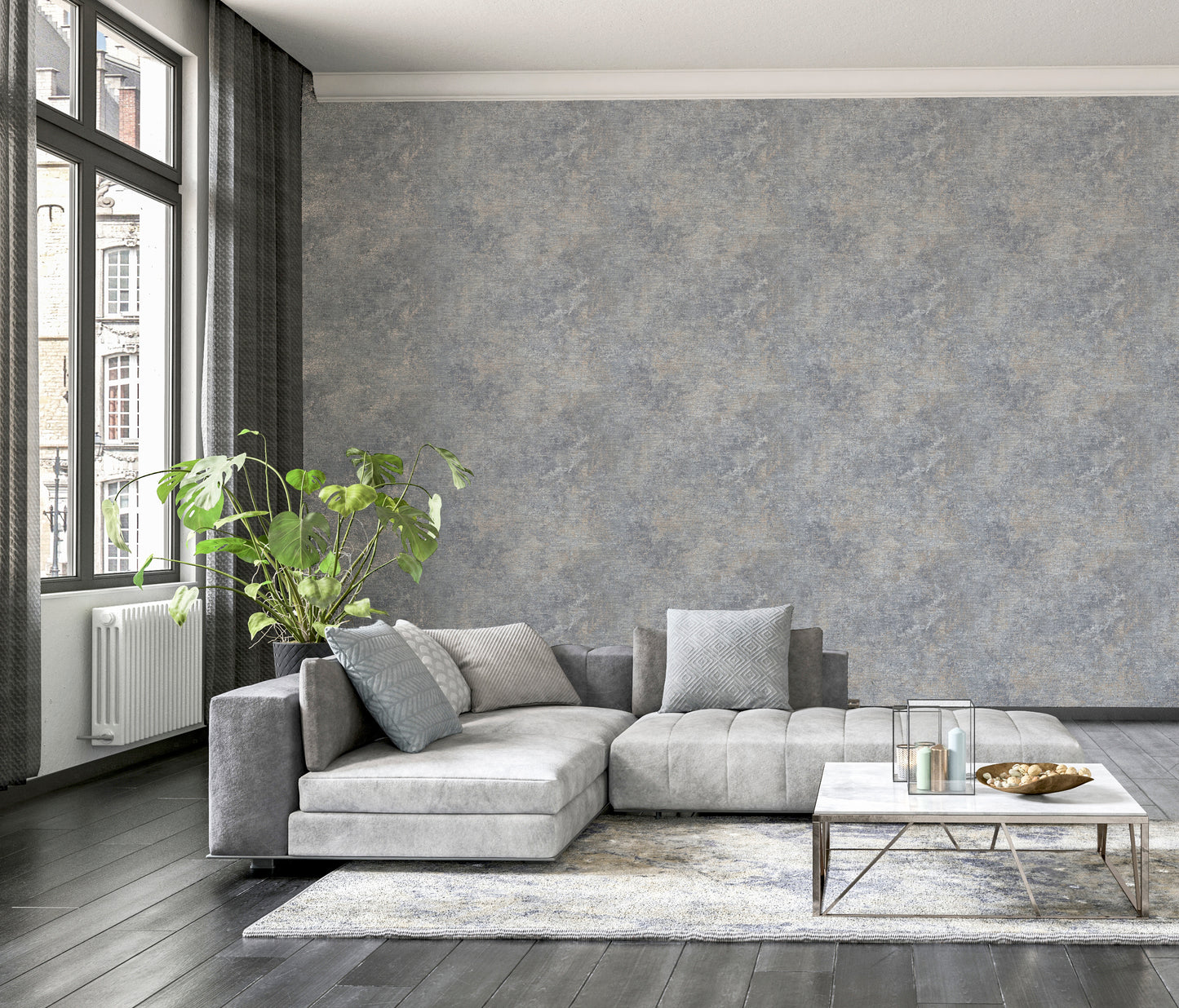 Modern Raffia Natural & Grey sw6 Wallpaper