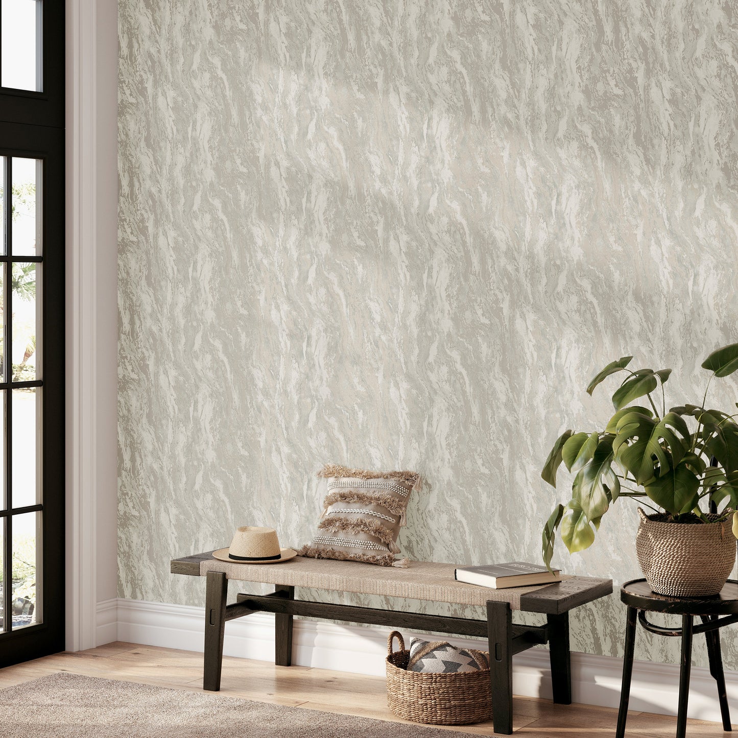 Luxe Texture Soft Silver sw6 Wallpaper