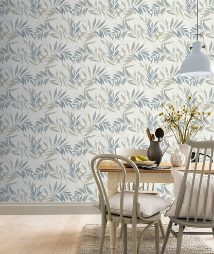 Luxury Leaf Natural Grey sw6 Wallpaper