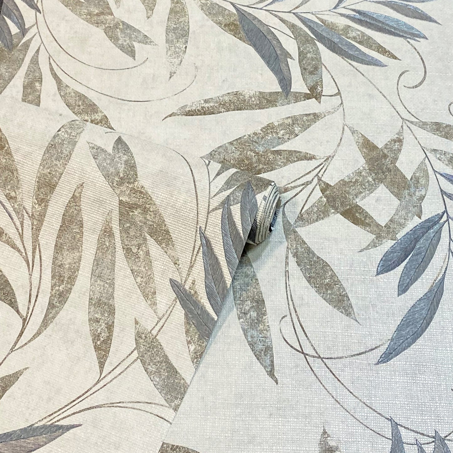 Luxury Leaf Natural Grey sw6 Wallpaper