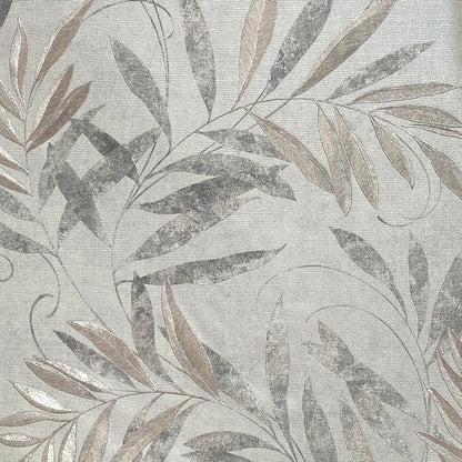 Luxury Leaf Soft Silver sw6 Wallpaper