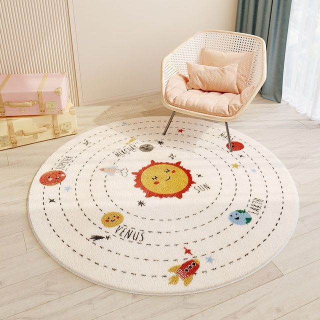 Kid's Round Cashmere Rug - handmade 0