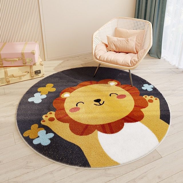 Kid's Round Cashmere Rug - handmade 0