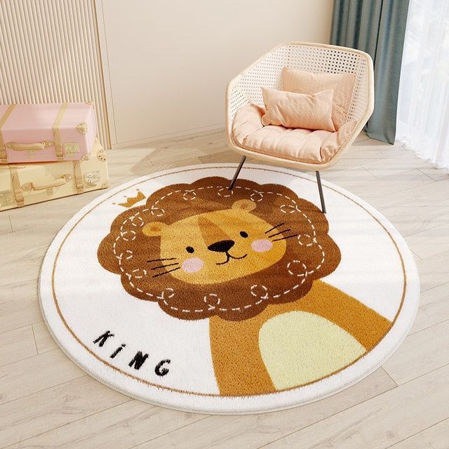 Kid's Round Cashmere Rug - handmade 0