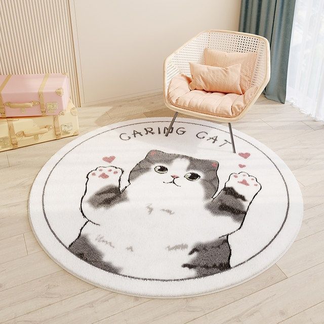 Kid's Round Cashmere Rug - handmade 0