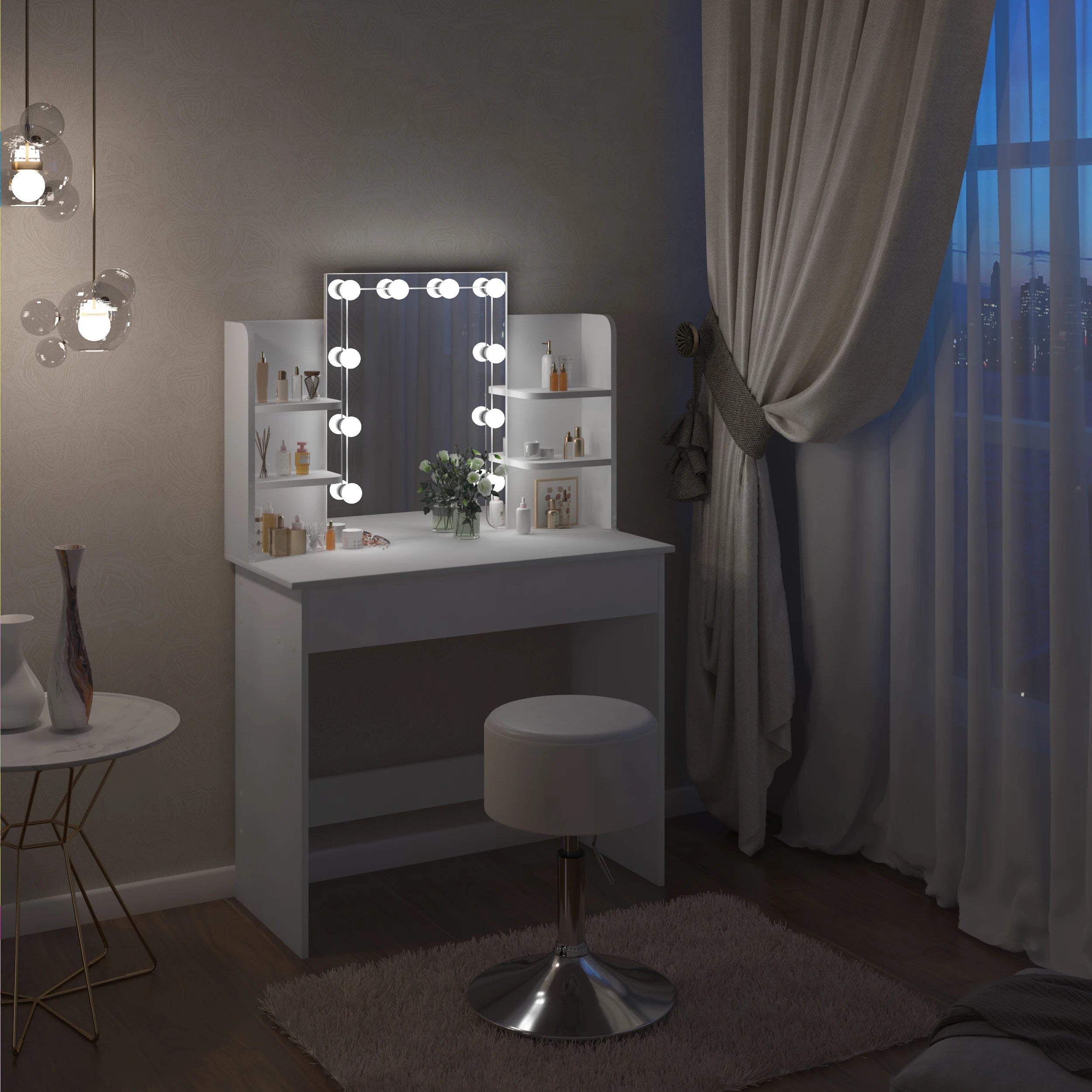 LED Mirror Dressing Table - handmade