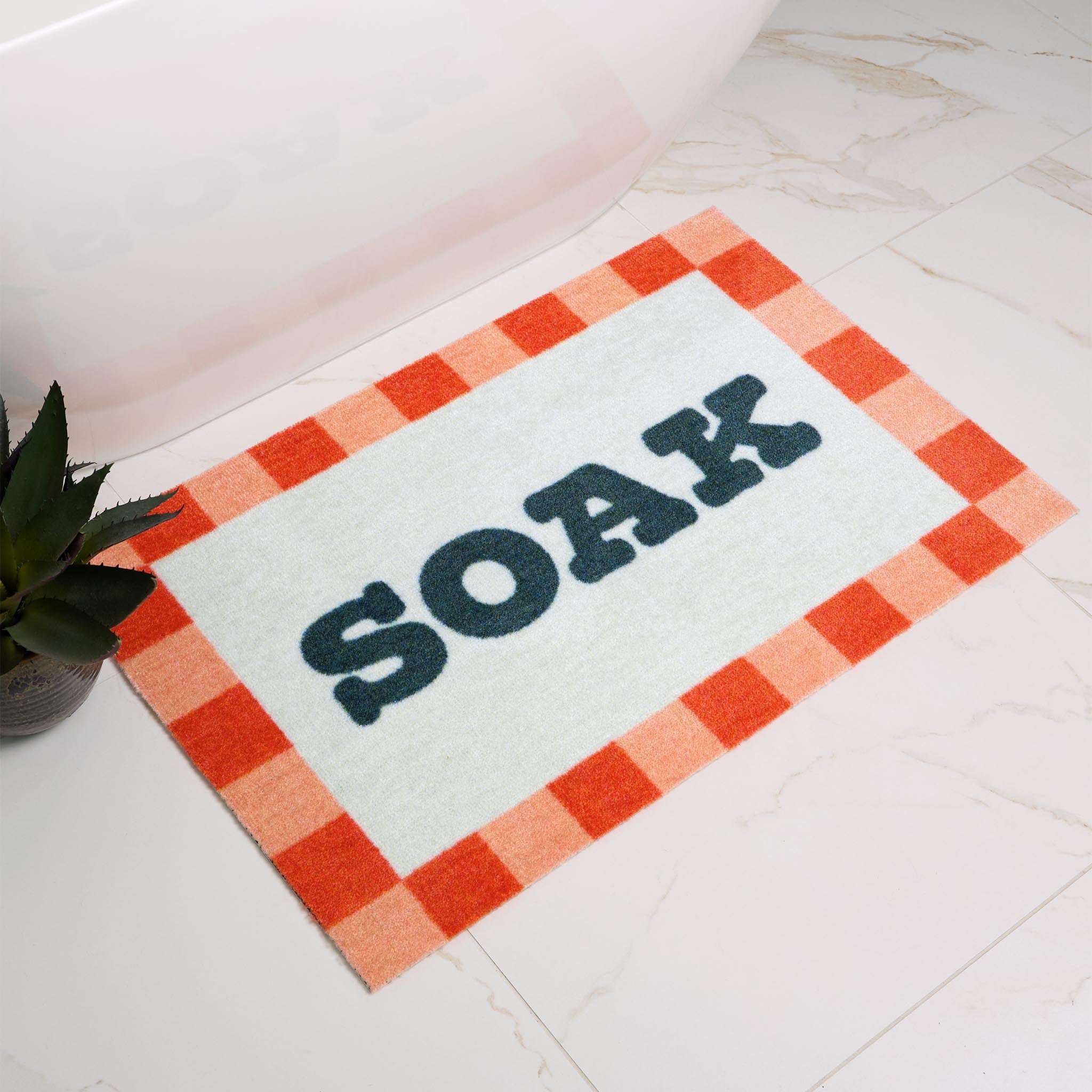 My Mat Nylon Printed Bathroom Bright Soak Border - handmade