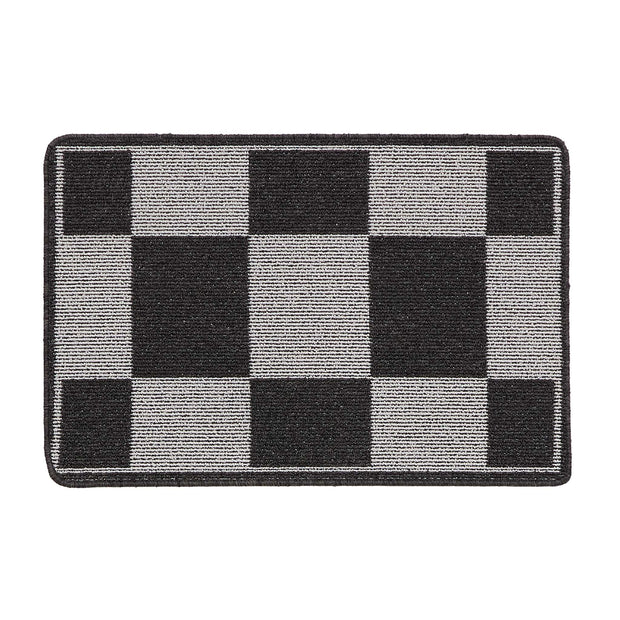 My Mat Stain Resistant Checkerboard Charcoal - handmade