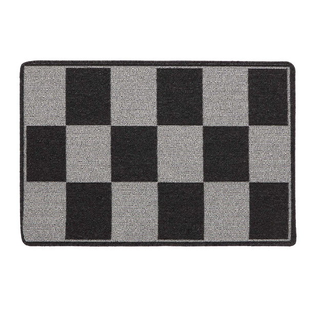My Mat Stain Resistant Checkerboard Charcoal - handmade