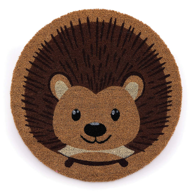 My Mat Printed Coir Hedgehog Circle - handmade