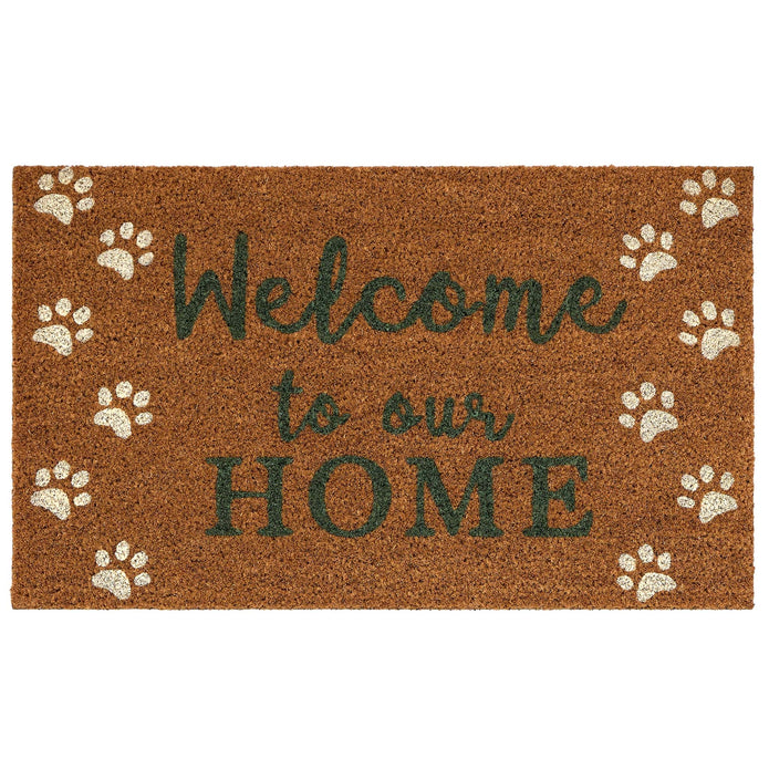 My Mat Printed Coir Welcome Paws Doormat - handmade