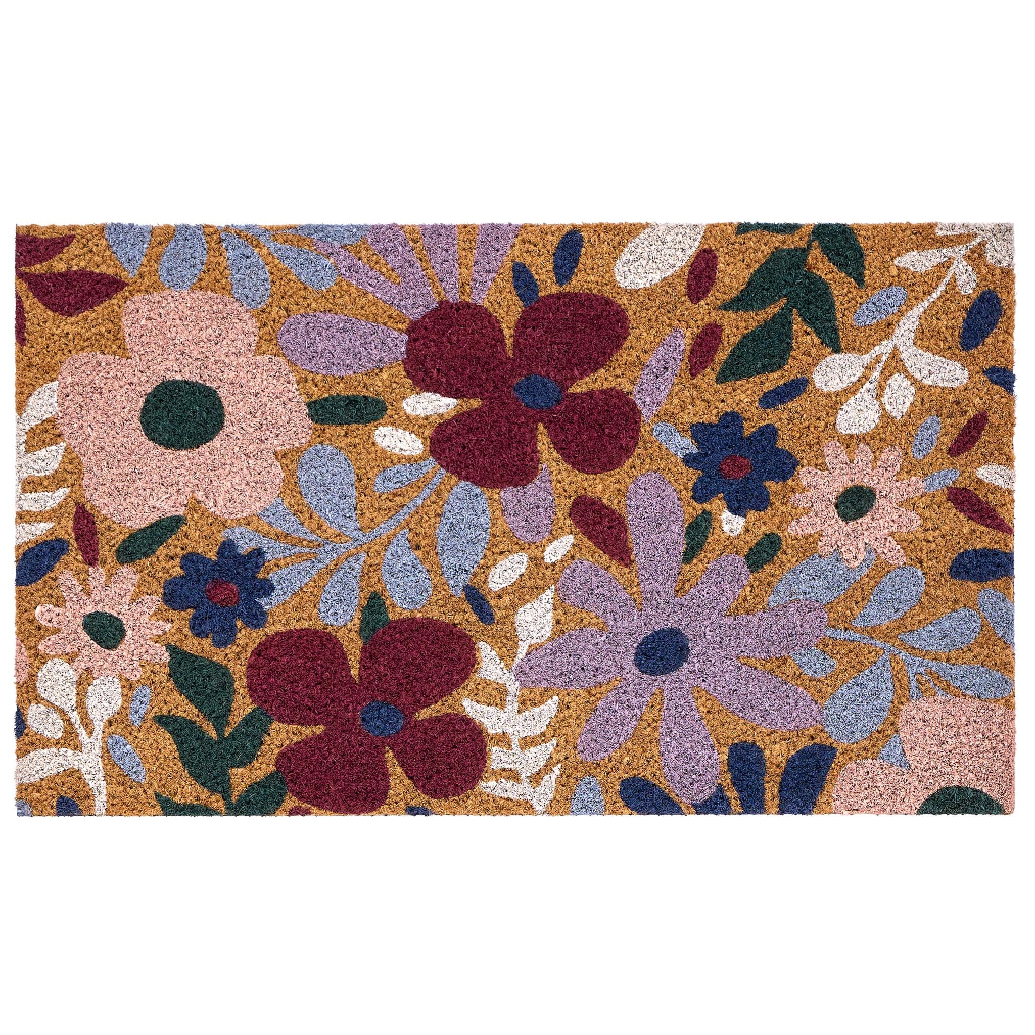 My Mat Printed Coir Wildflower Meadow Doormat - handmade