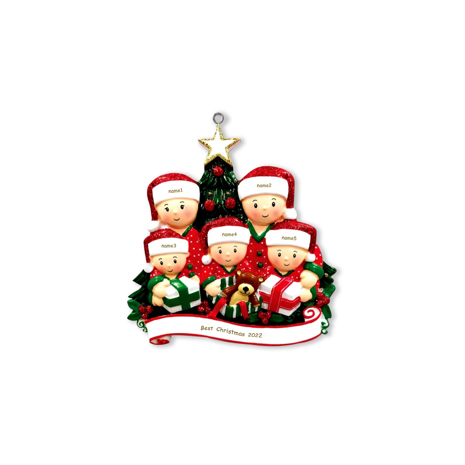 Custom Christmas Tree Santa Claus Ornament - handmade