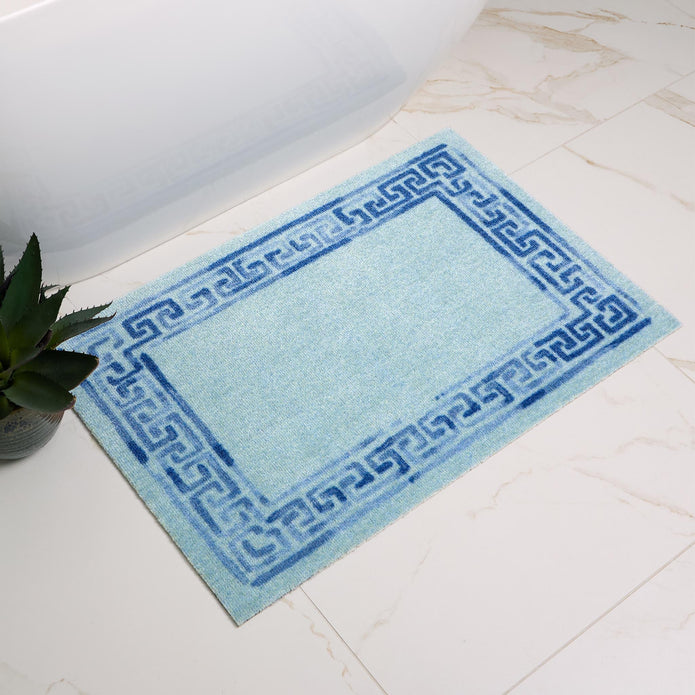 My Mat Nylon Printed Bathroom Greek Key Border - handmade