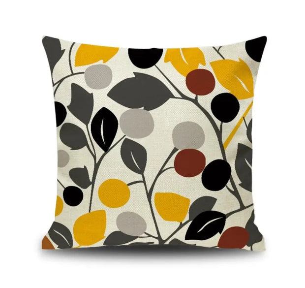 Nordic Yellow Geometric Cushion Cover Circle Pattern, Home Decor