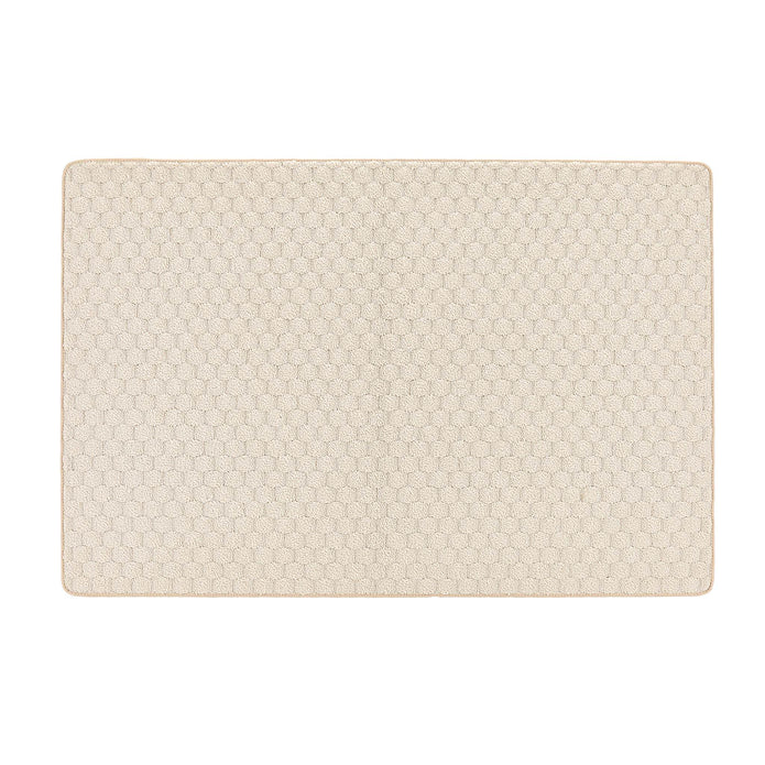 My Mat Sculptured Washable Honeycomb Ivory - handmade