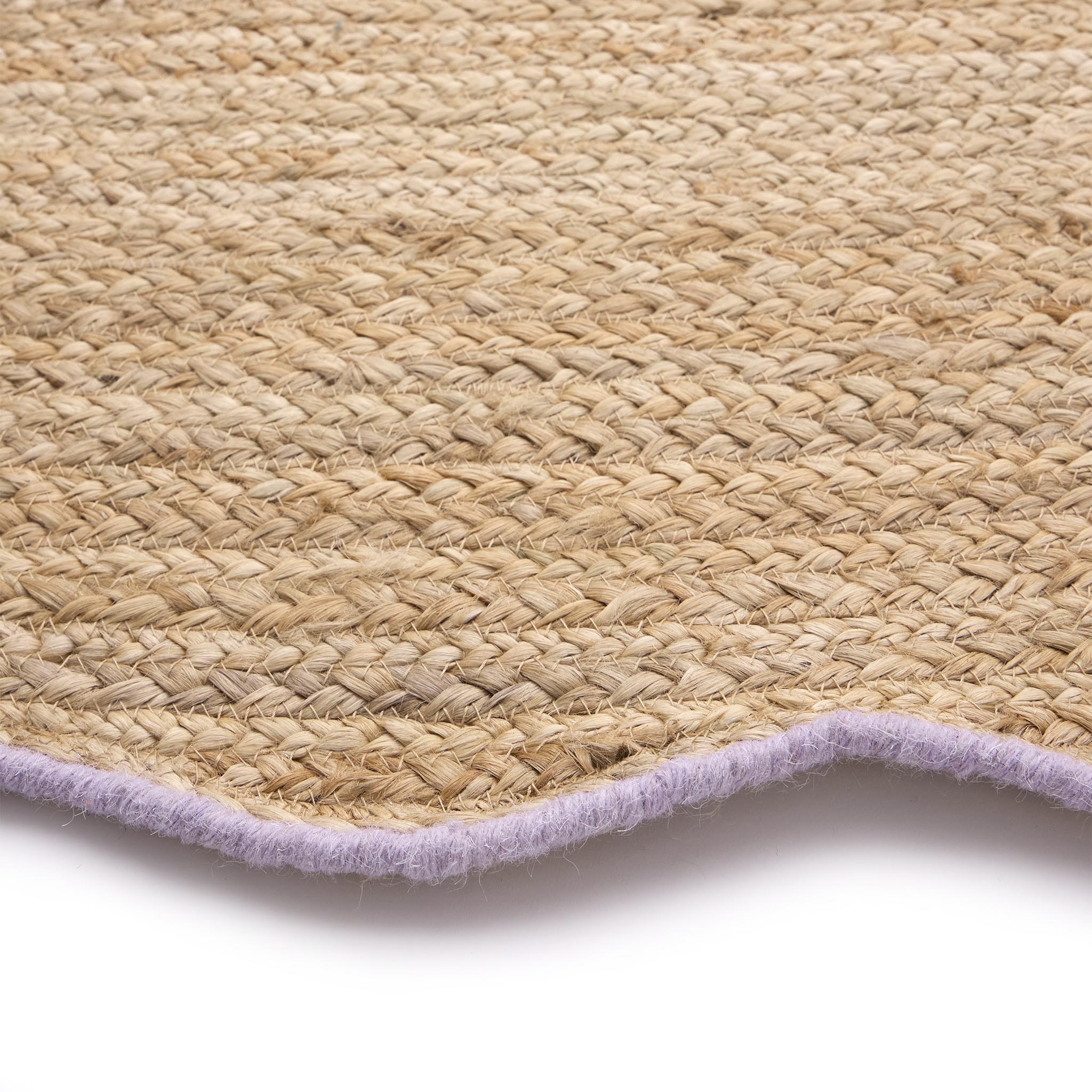 Origins Jute Scalloped Edge Lilac Rug - handmade