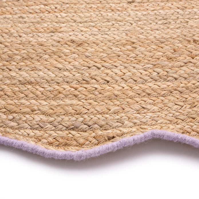 Origins Jute Scalloped Edge Lilac Rug - handmade