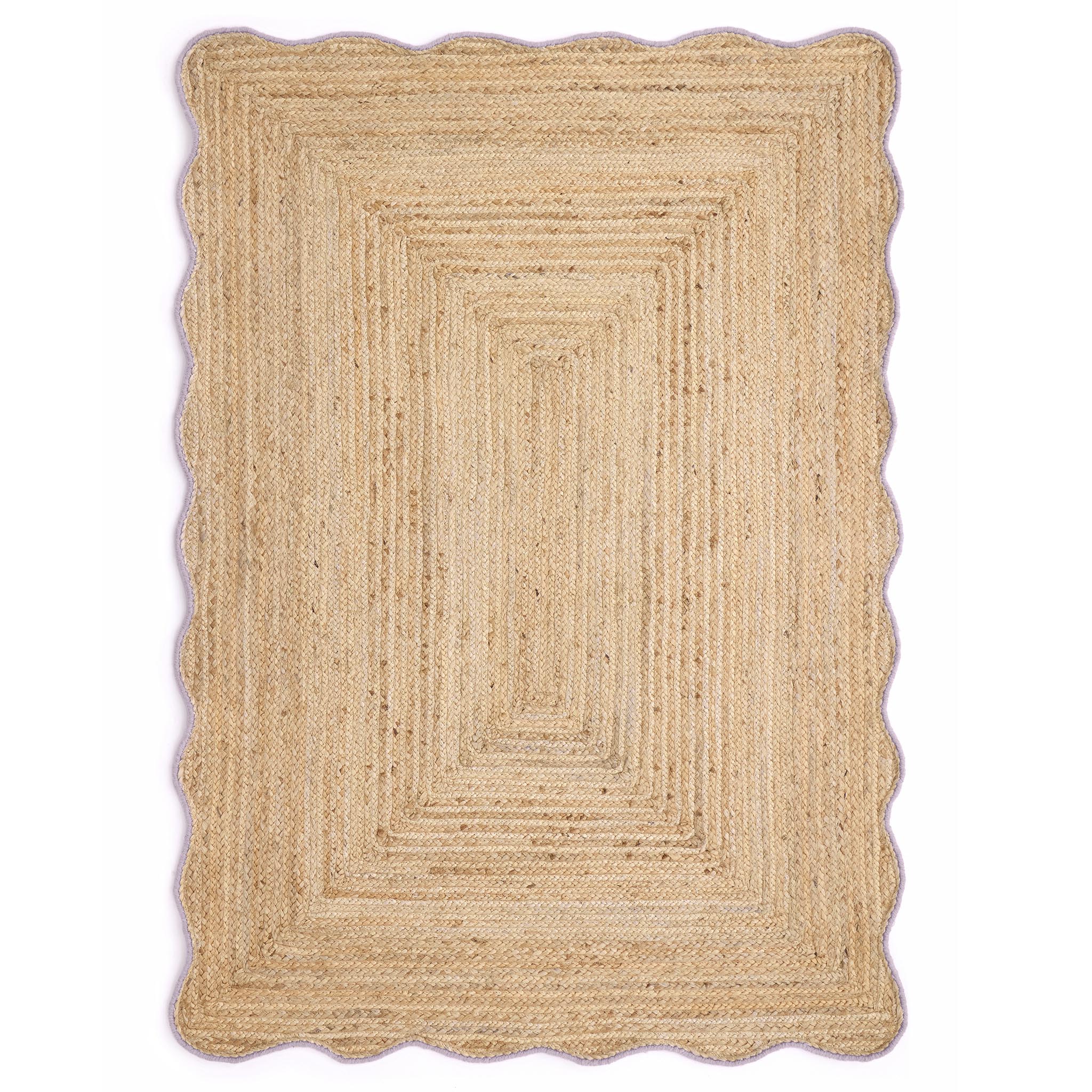 Origins Jute Scalloped Edge Lilac Rug - handmade