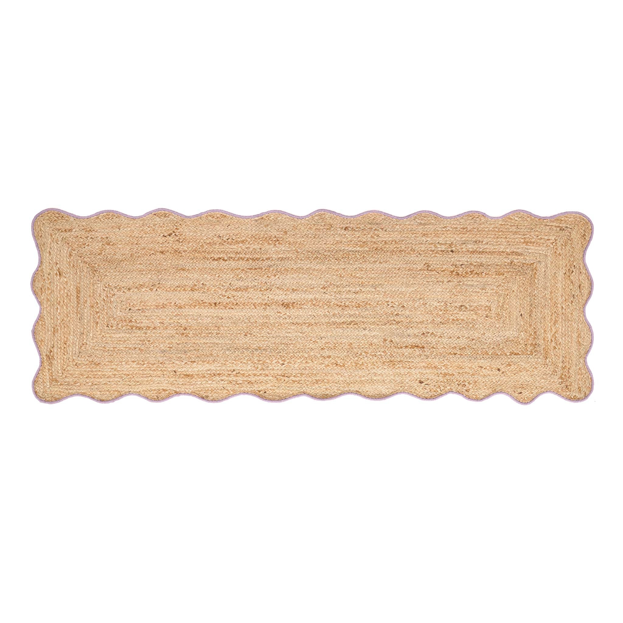 Origins Jute Scalloped Edge Lilac Rug - handmade