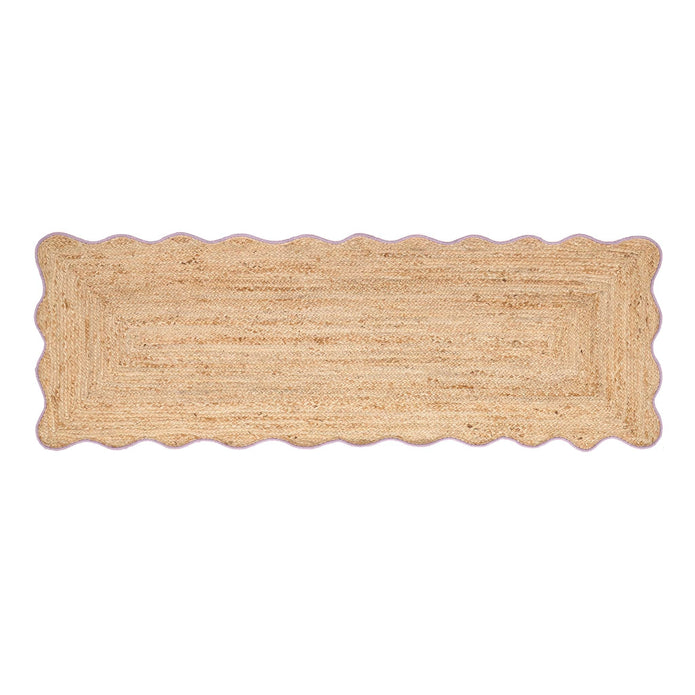 Origins Jute Scalloped Edge Lilac Rug - handmade