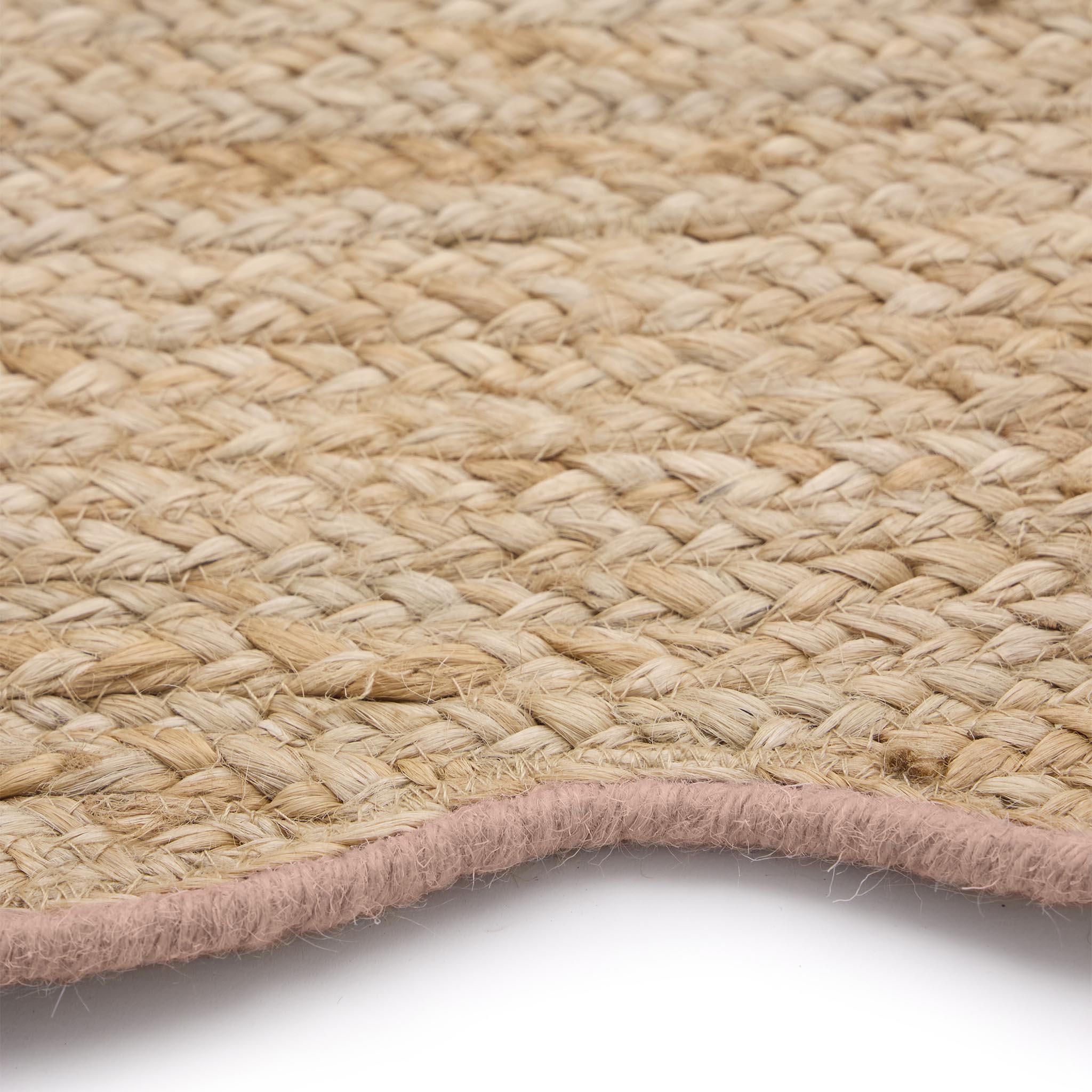 Origins Jute Scalloped Edge Peach Rug - handmade