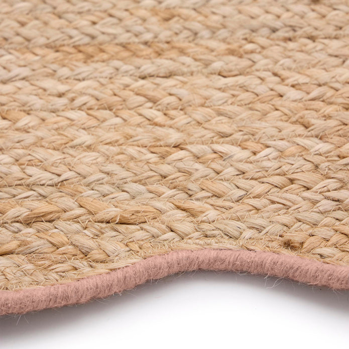 Origins Jute Scalloped Edge Peach Rug - handmade