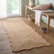 Origins Jute Scalloped Edge Peach Rug - handmade