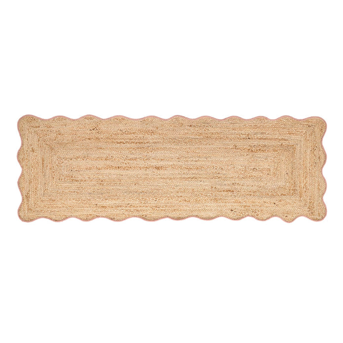 Origins Jute Scalloped Edge Peach Rug - handmade