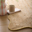 Origins Jute Scalloped Edge Yellow Rug - handmade