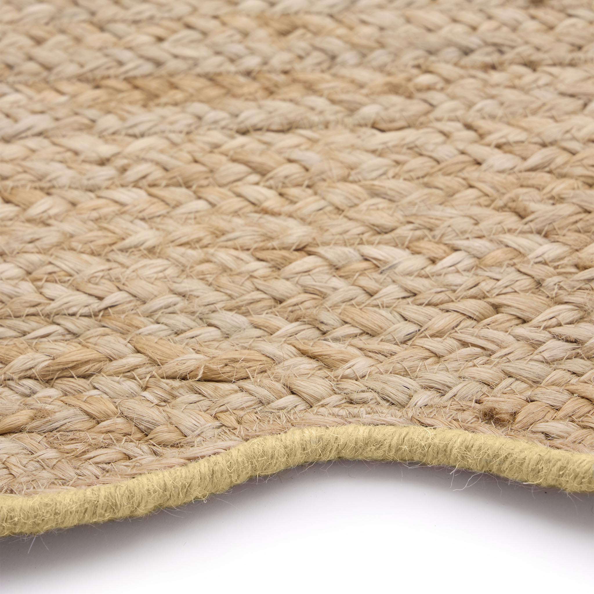 Origins Jute Scalloped Edge Yellow Rug - handmade