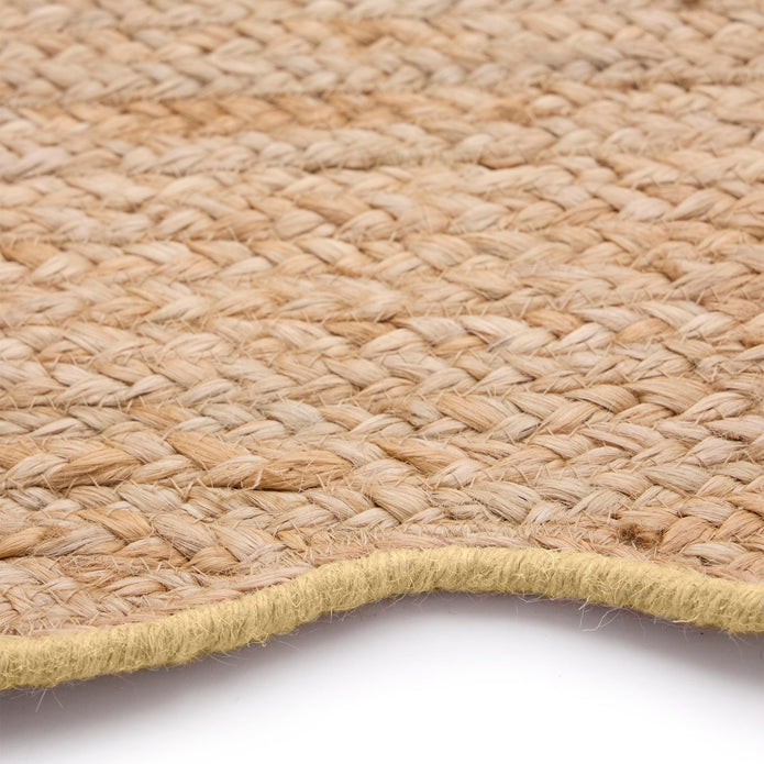 Origins Jute Scalloped Edge Yellow Rug - handmade