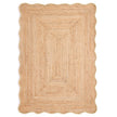 Origins Jute Scalloped Edge Yellow Rug - handmade