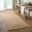 Origins Jute Scalloped Edge Yellow Rug - handmade