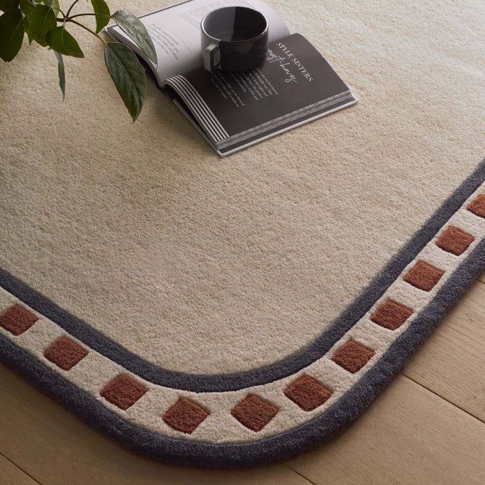Origins Borderline Natural Rug - handmade