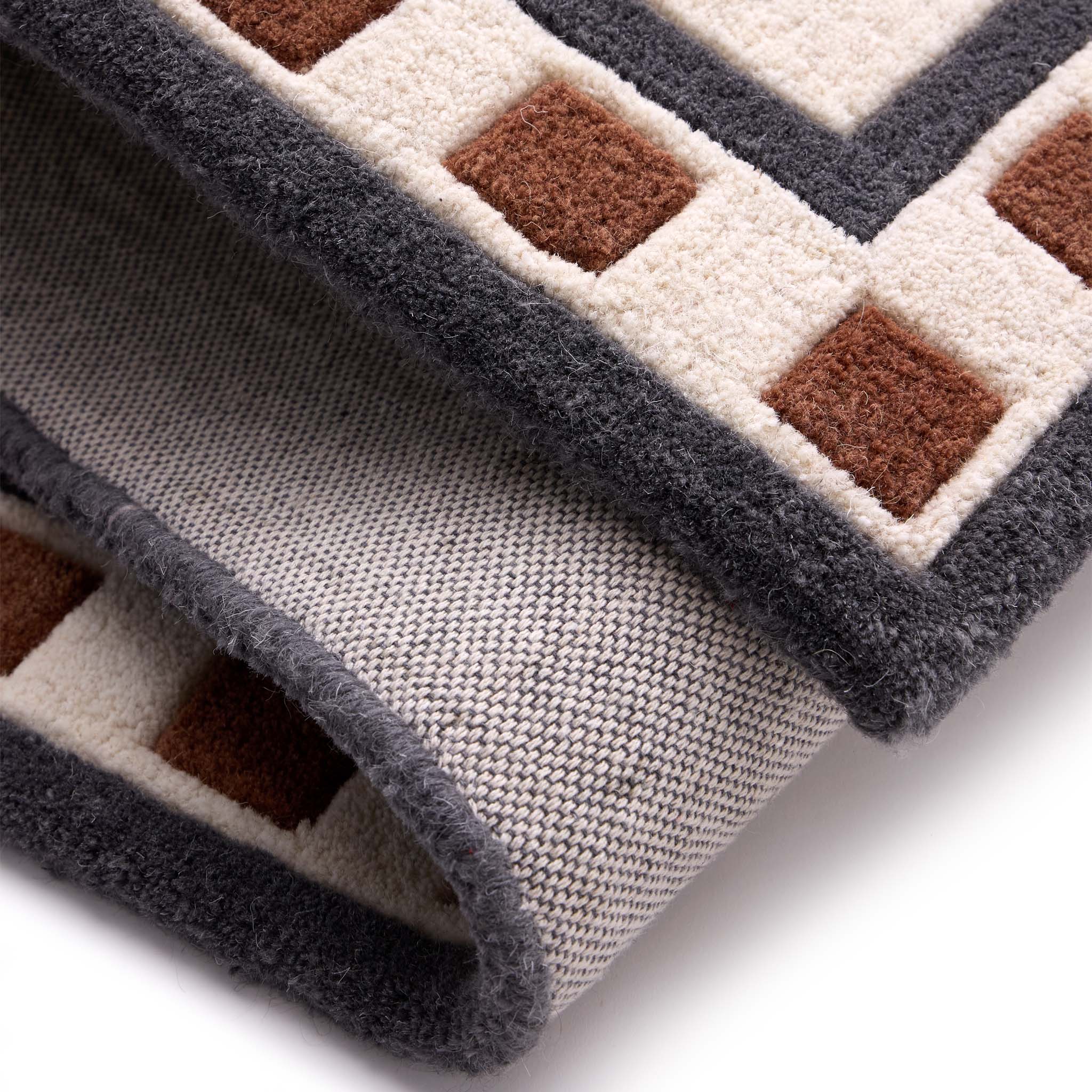 Origins Borderline Natural Rug - handmade