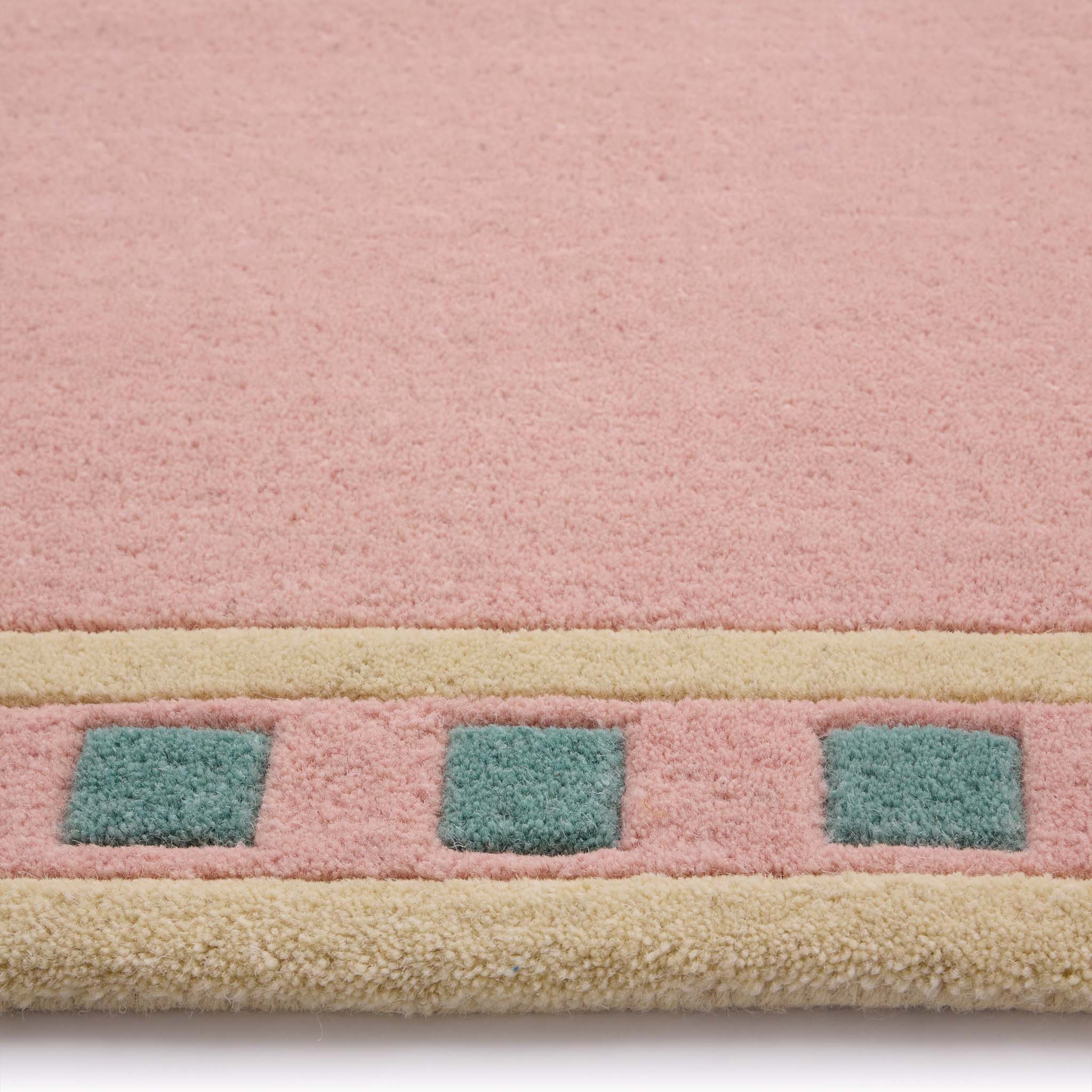 Origins Borderline Pink Rug - handmade