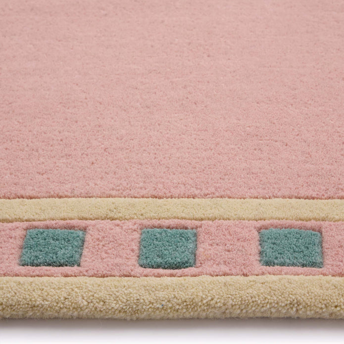 Origins Borderline Pink Rug - handmade