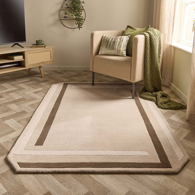 Origins Contour Beige/Brown Rug - handmade