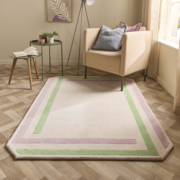 Origins Contour Lavender & Green Rug - handmade