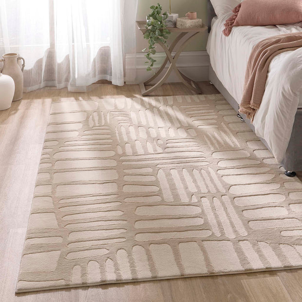 Origins Pathway Cream Rug - handmade