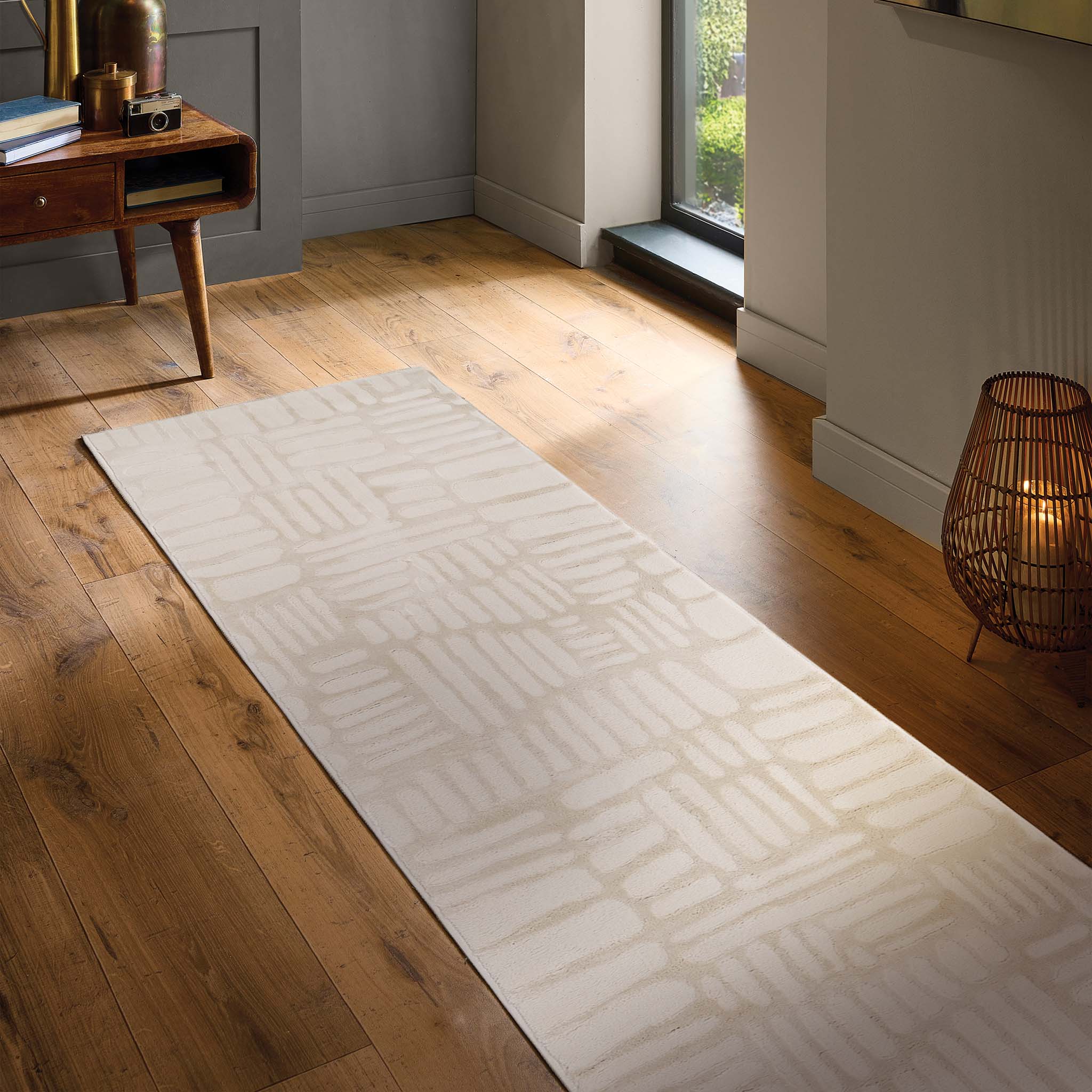 Origins Pathway Cream Rug - handmade